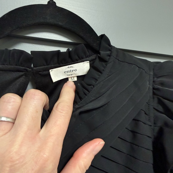 Entro Black Ruffle Sleeve Blouse - Picture 2 of 3